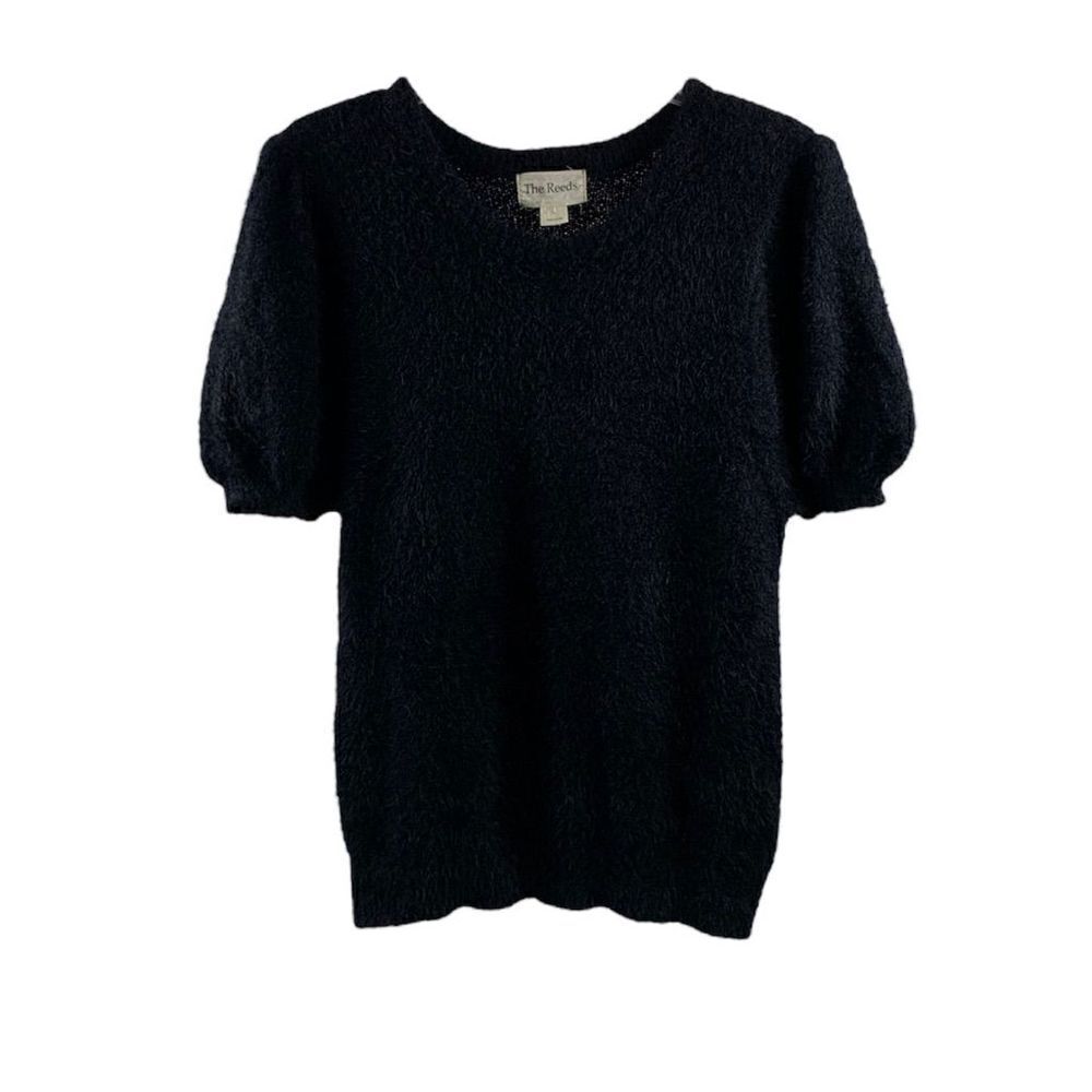 The Reeds Black Fuzzy Knit Top Size L